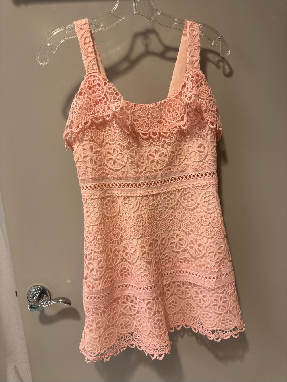Lovers + Friends Blush Pink Lace Dress